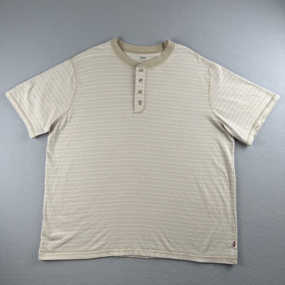 Levis Men's XL Fog Multicolor Heather Henley Short Sleeve 4 Button Shirt